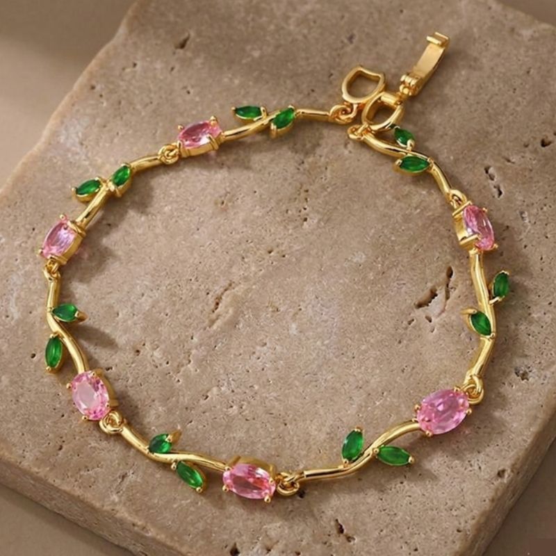 Pink Tulip Bracelet Stainless Steel Tulip Bracelet Pink - Image 1