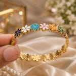 Stainless Steel Multi Flower Bracelet - Adjustable