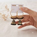 Black Jhumka Earrings - BXA