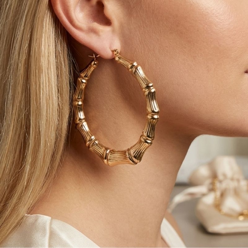 Golden Earrings - BXC (1) Hoop Earrings- BXA - Image 1