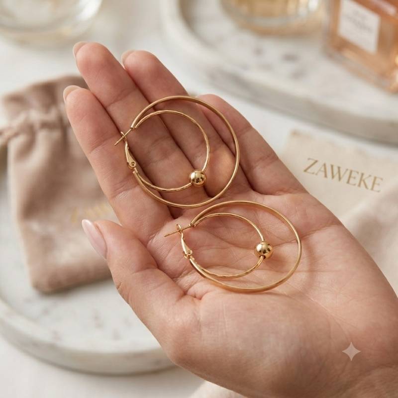 Golden Hoop Earrings - BXB Golden Hoop Earrings - BXB