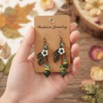 Green Flower Earrings - BXF