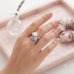 Elegant Double Pearl and Crystal Statement Ring - Size 18 - BXB