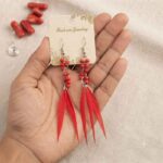 Red Feather Earrings - BXF
