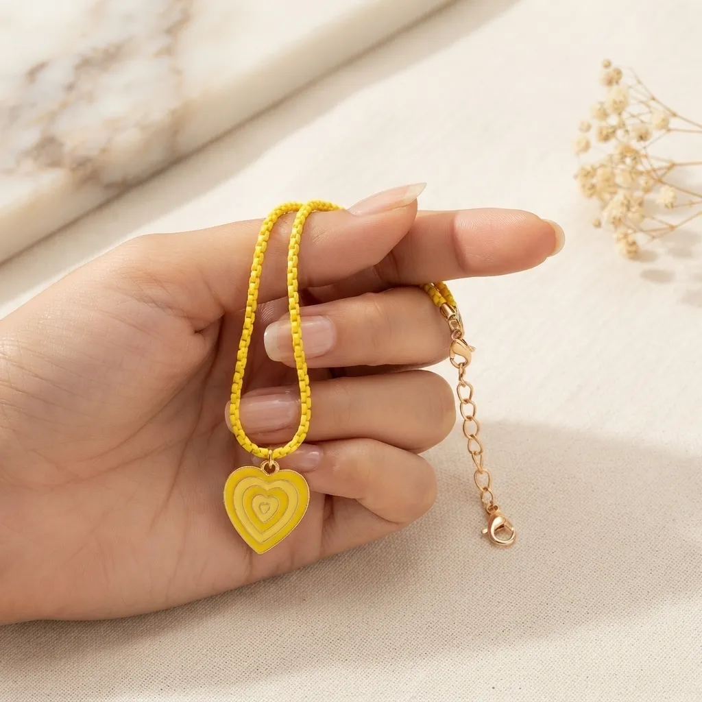 Yellow Heart Necklace- BXJ Yellow Heart Necklace- BXJ - Image 1