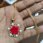 Red Flower Necklace  - BXJ - Image 2
