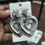 Silver Heart Earrings -BXI - Image 2