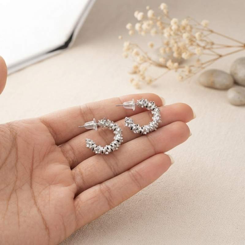Trendy Silver Earrings - BXF Trendy Silver Earrings - BXF - Image 1