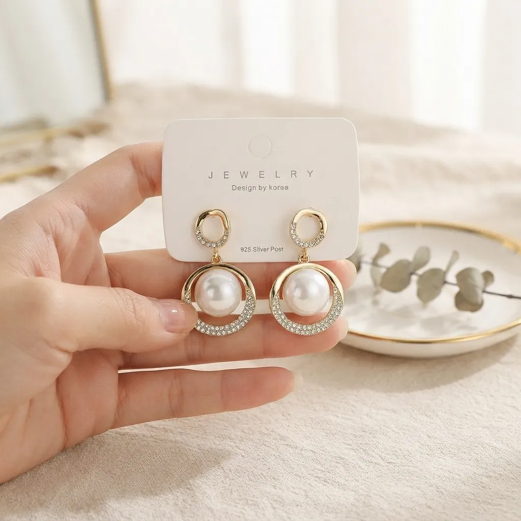 Pearl Earrings - BXK Pearl Earrings - BXK - Image 1