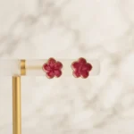 Red Flower Earrings -BXJ