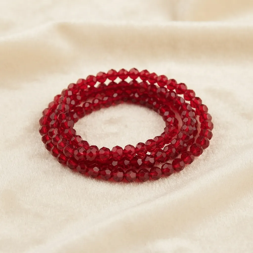 Bracelets Pack -BXJ Red Crystal Beaded Bracelet for Women - Bracelets Pack -BXJ - Image 1