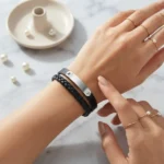 Black & Silver Stylish Bracelet - Black Bracelet -BXJ
