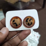 Chic Leopard Print Resin & Acrylic Frame Stud Earrings- Tiger Earrings - BXK - Image 2