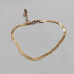 Elegant Gold-Tone Herringbone Bracelet - Golden Bracelet -BXJ - Image 2