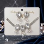 Silver zarcon crystals set